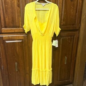 Nanette Lepore Sunny Yellow Midi Dress